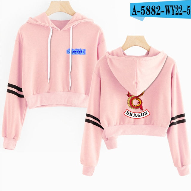Women Sexy Crop Top Hoodies RIVERDALE Southside Serpent Print harajuku Casual Hoodies Sweatshirts