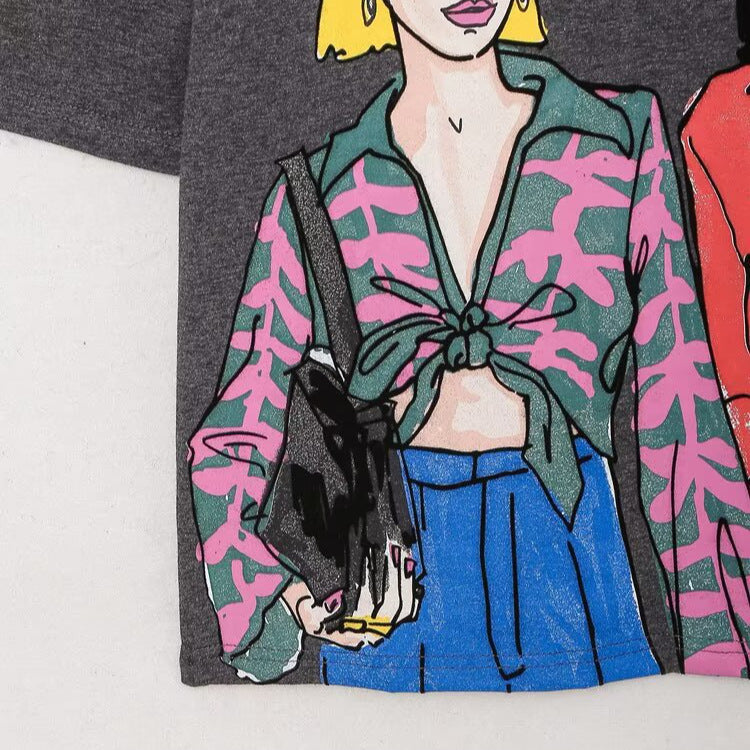 Versatile girls' women's printed T-shirt
