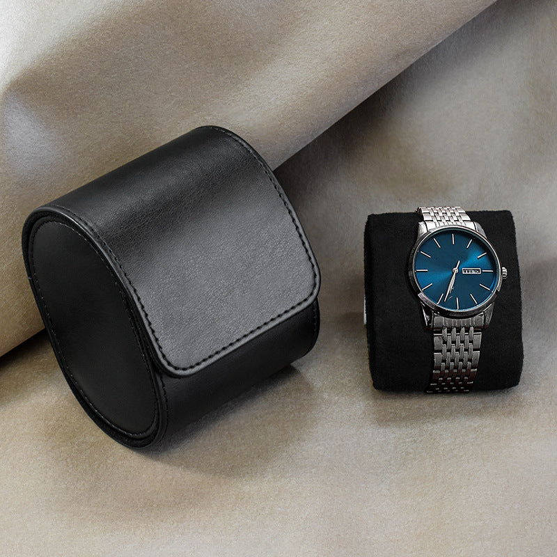 Retro Watch Protective Dustproof Display Box High Grade Sewing PU Leather Portable Watch Storage Watch Box