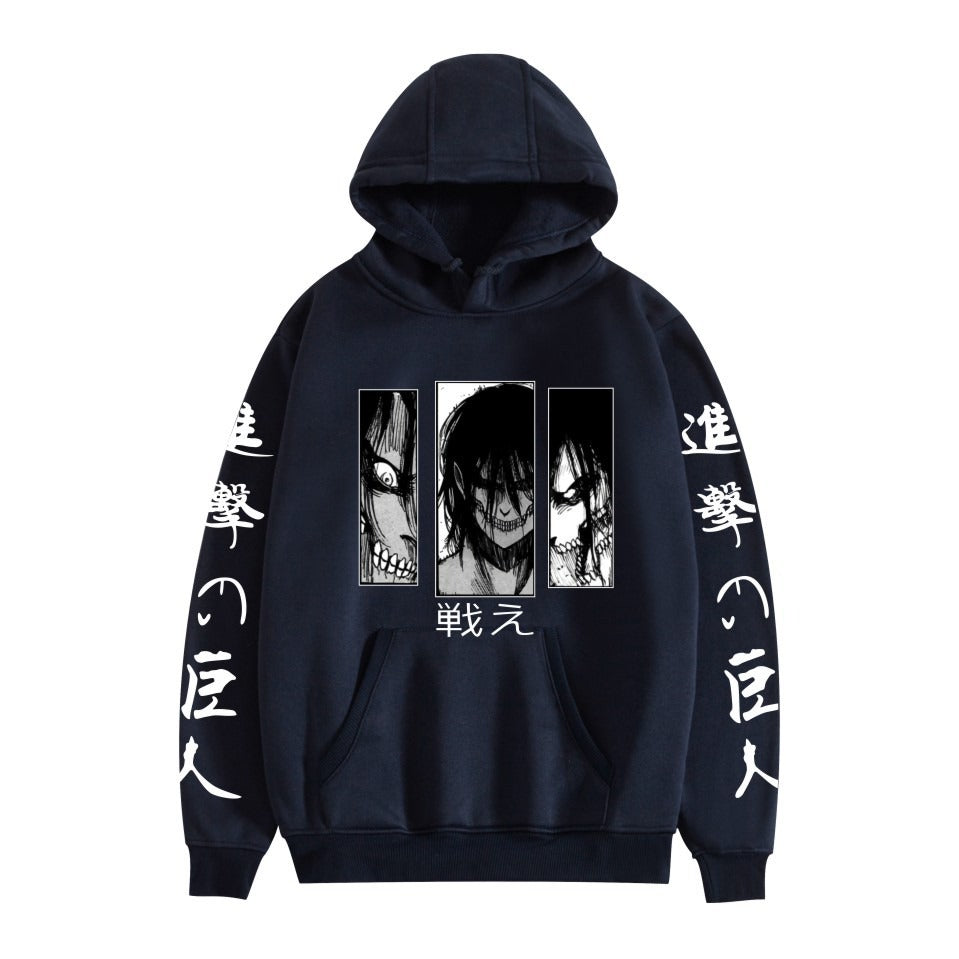 Spring and Autumn Hooded Hoodies Attack Giant's Hot Selling Surrounding Print Pullover Men's and Women's Hoodies