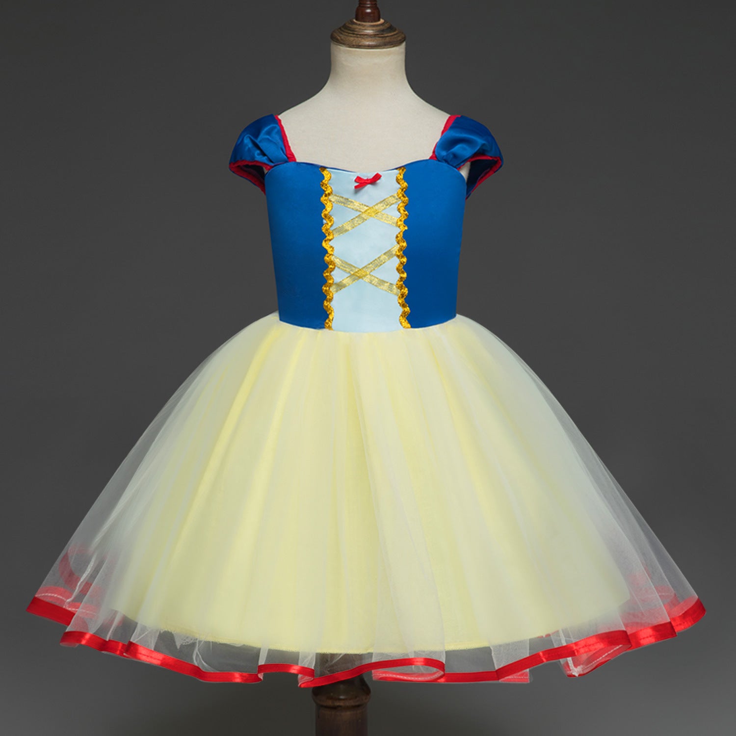 Girls' fluffy princess dress with bow