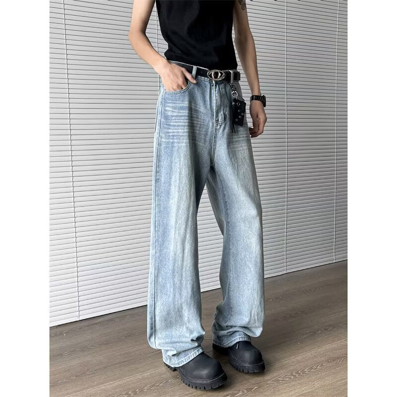 Wash loose bamboo striped jeans for boys in summer straight leg