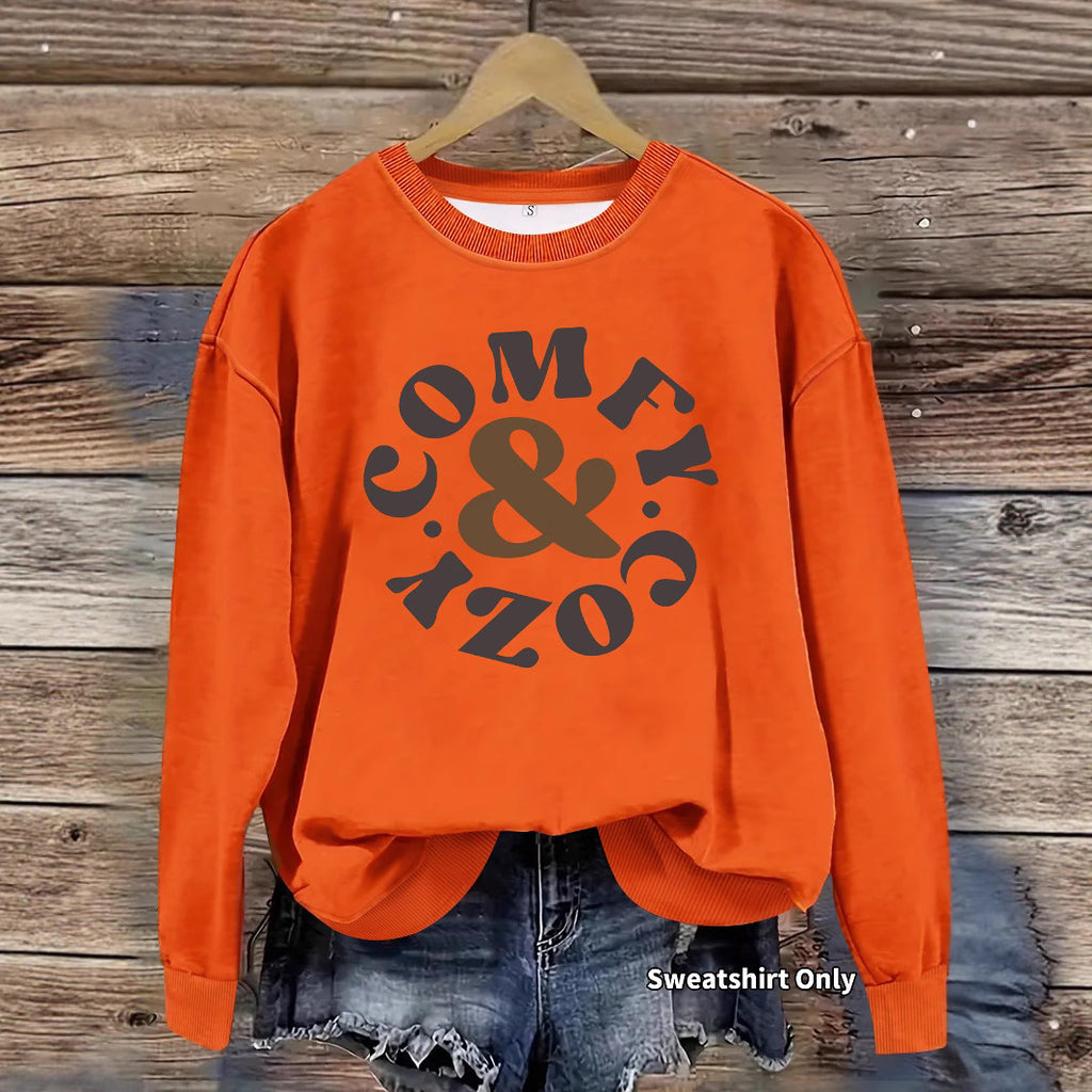 Round neck hoodie with female letters