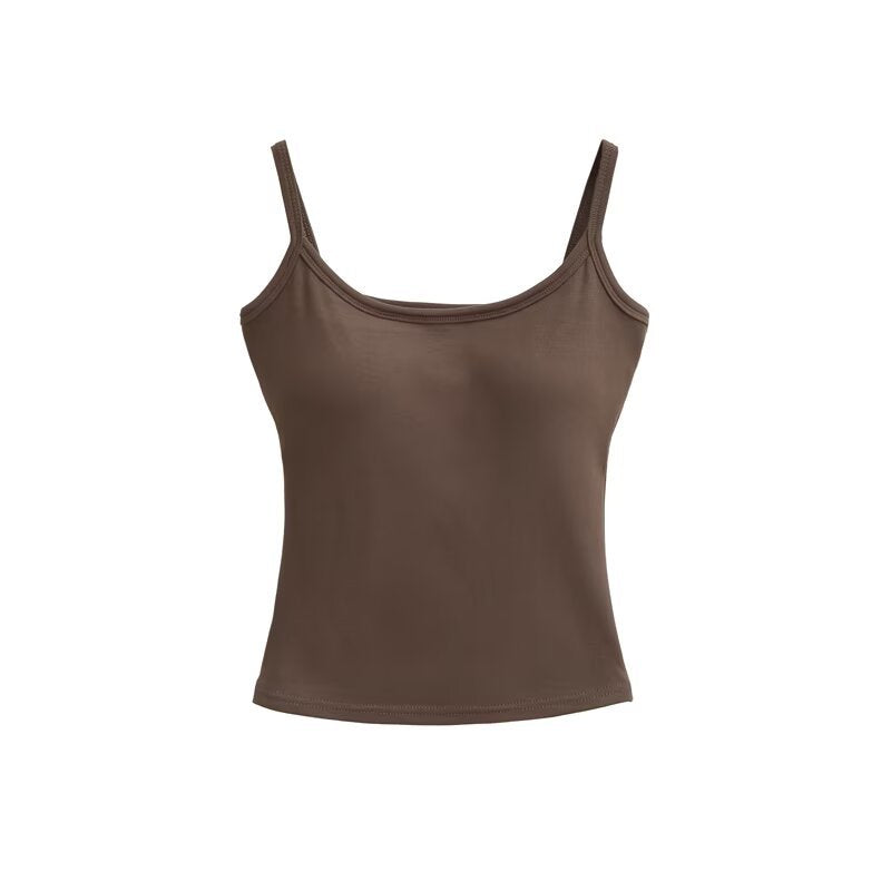 Female vest with chest cushion and external expansion strap