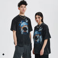 High Street Style Pigeon Earth Print Oversize Loose T Shirt Short Sleeve Fashion Brand Wash Mens T Shirt