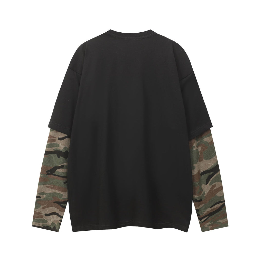 Camouflage fake two hoodies