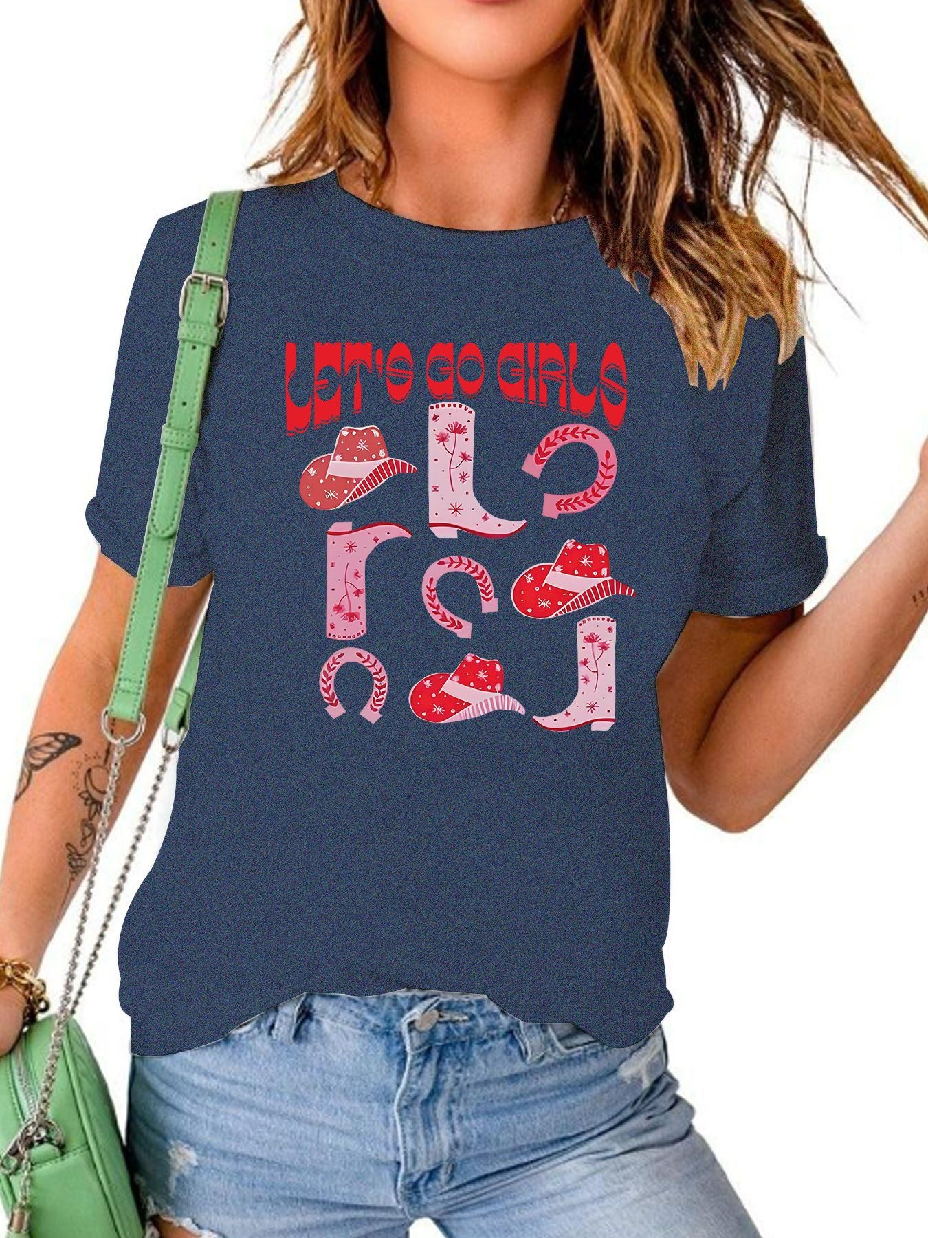 GIRLS pattern short sleeved shirt