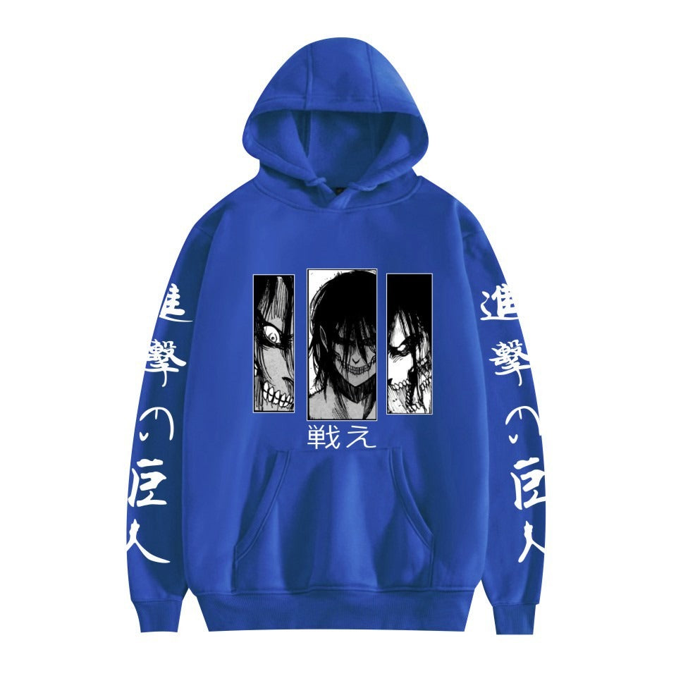 Spring and Autumn Hooded Hoodies Attack Giant's Hot Selling Surrounding Print Pullover Men's and Women's Hoodies