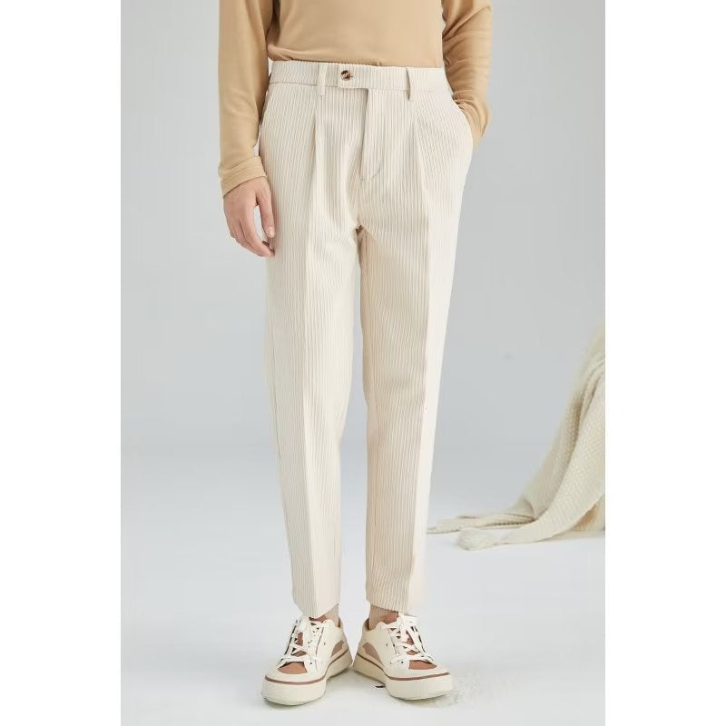 Spring and Autumn Season Boys' Suit Pants Straight Tube Loose Long Pants Men's Business High Street Casual Loose Pants