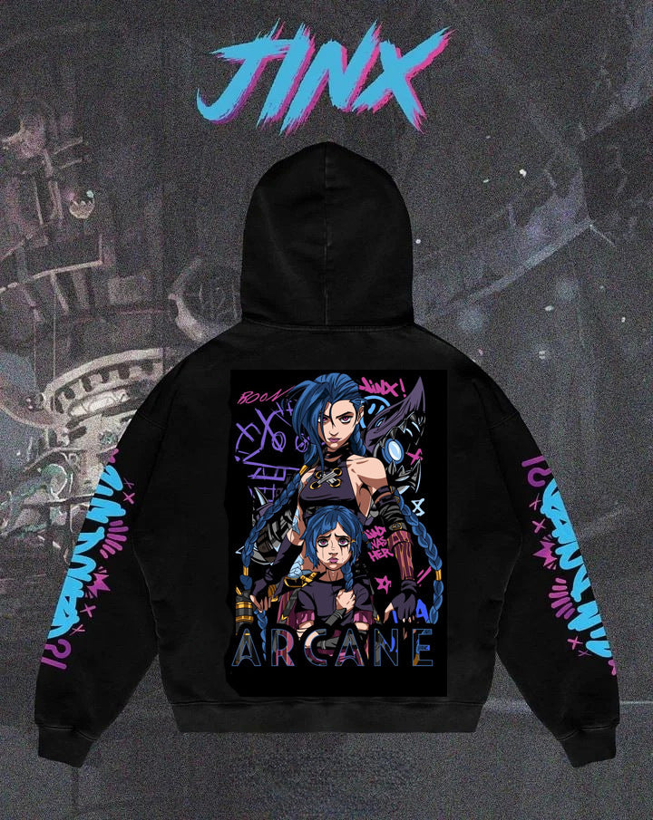 Popular Arcane League Jinx Graphic Hoodies All Anime Charact