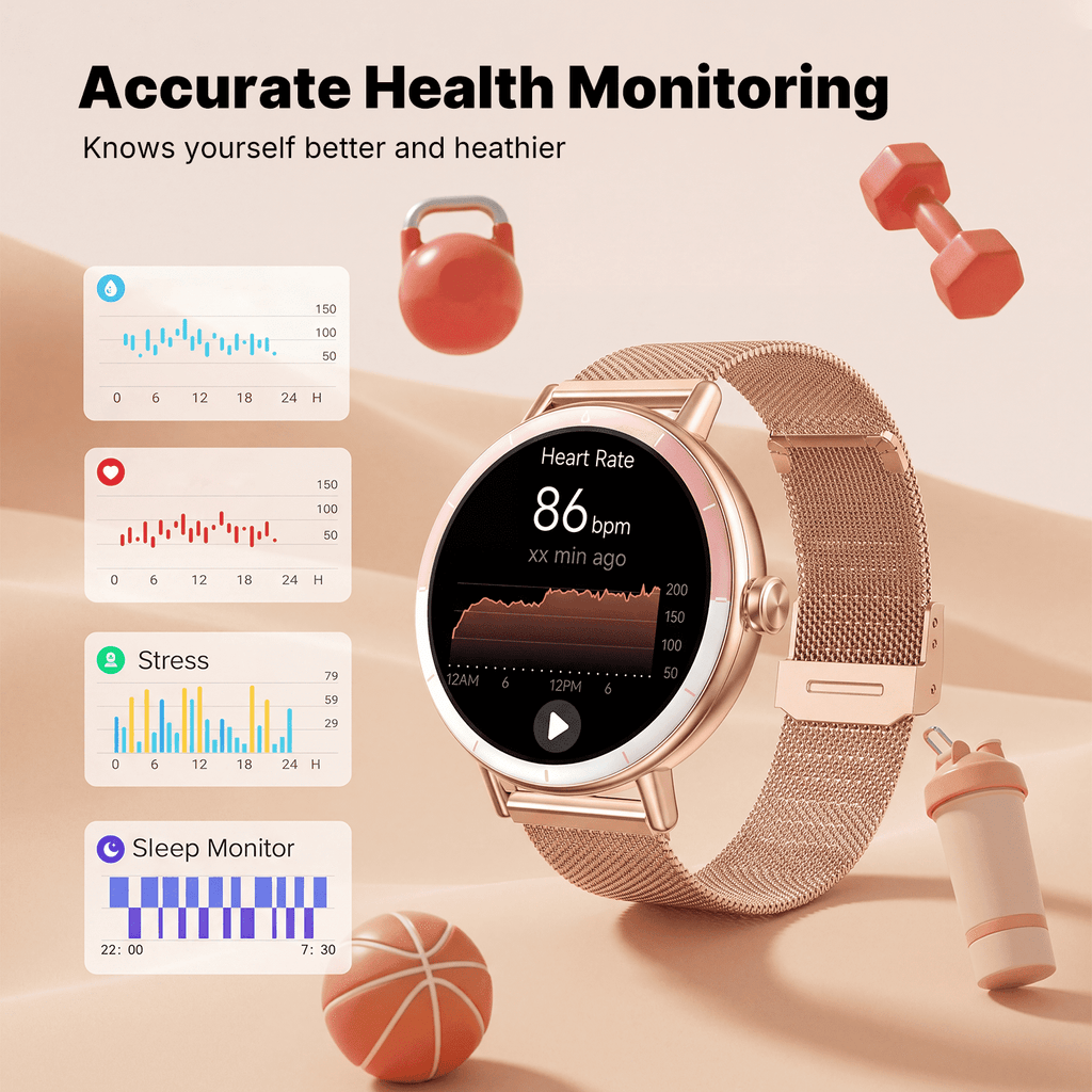 Smart Watch for Women Android/iPhone Devices, IP68 Waterproof Fitness