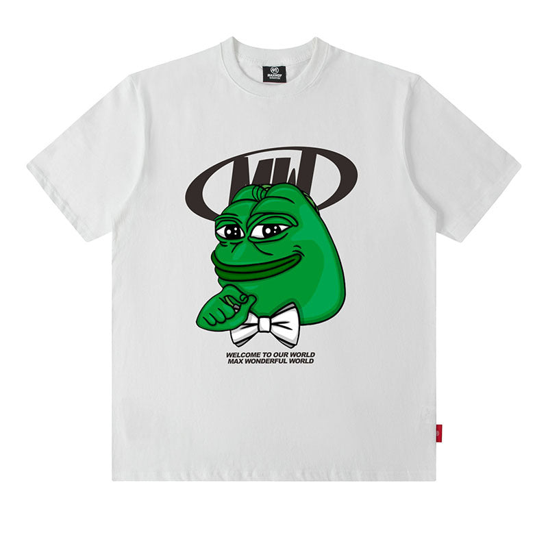 American Retro Short Sleeve T-Shirt for Teen Boys Hip Hop Letter Print Summer Pure Cotton Loose Half Sleeve Tee