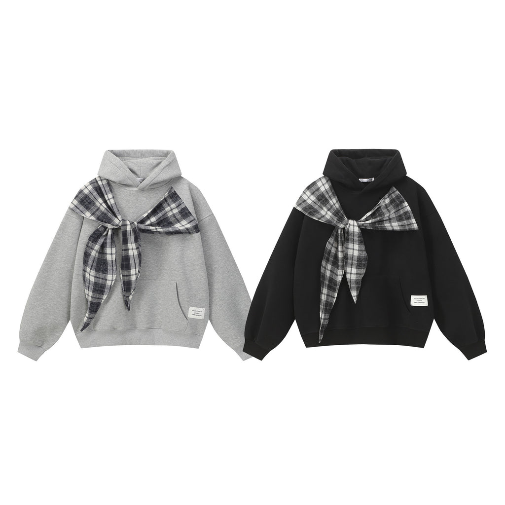 Bow tie fake two hoodies
