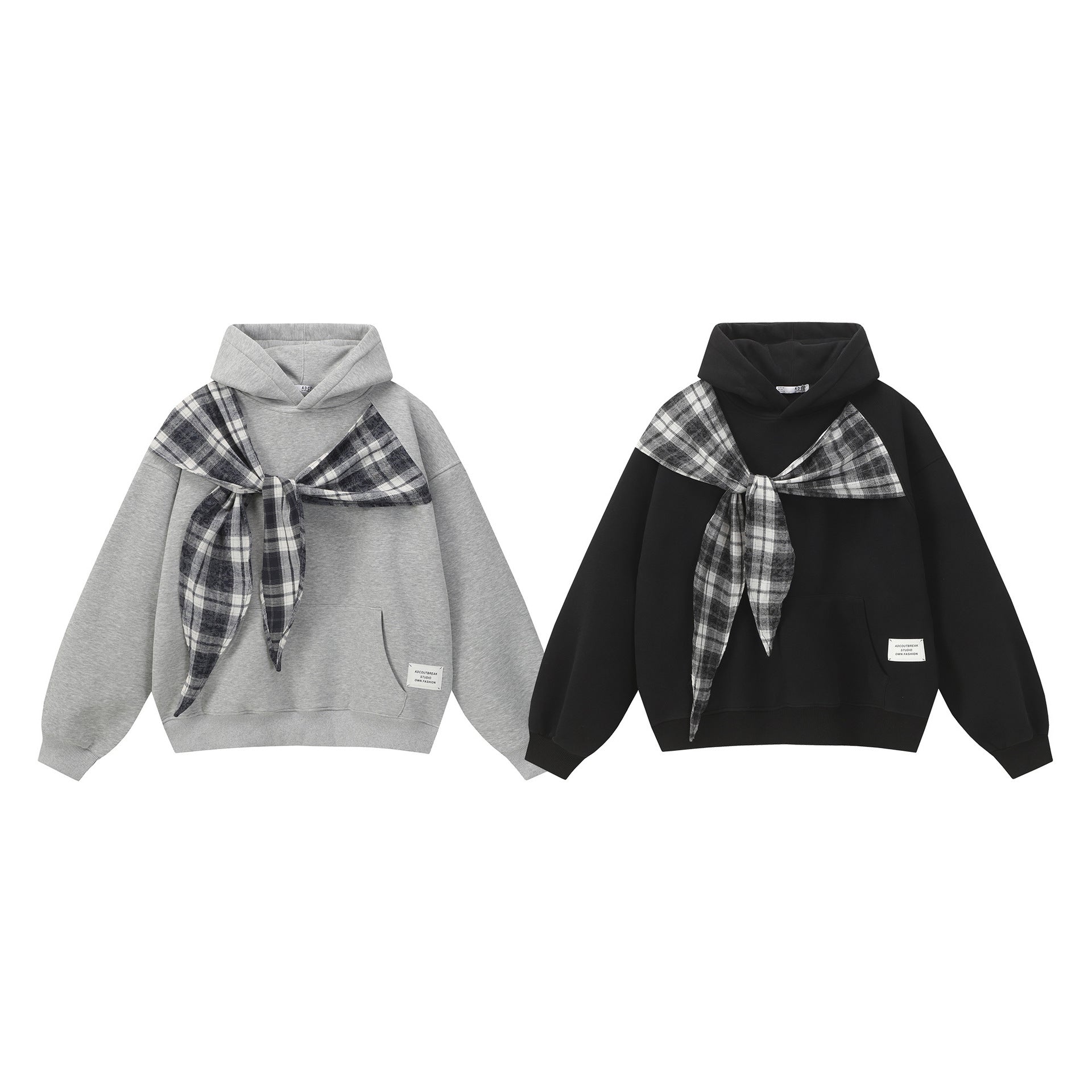 Bow tie fake two hoodies