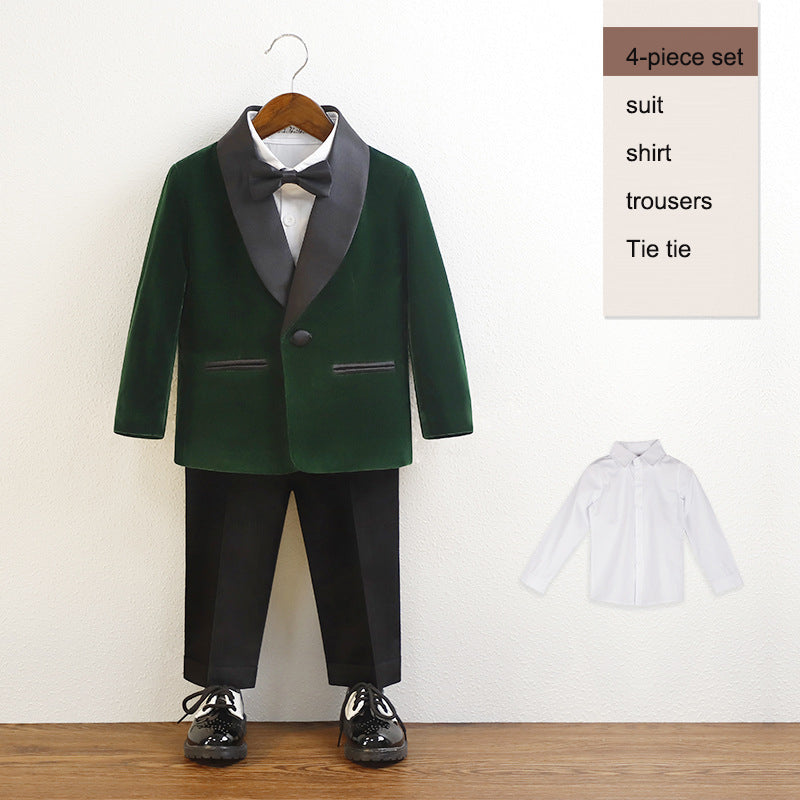 Boys' suit set flower girl dress suit performance suit children's British performance suit