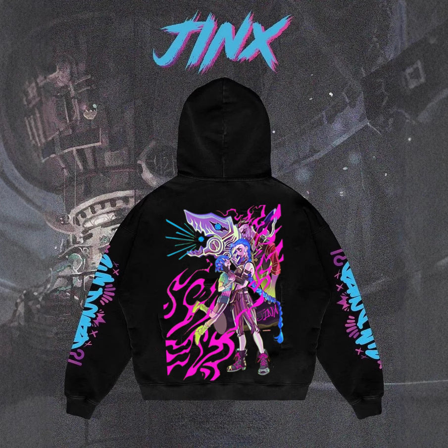 Popular Arcane League Jinx Graphic Hoodies All Anime Charact