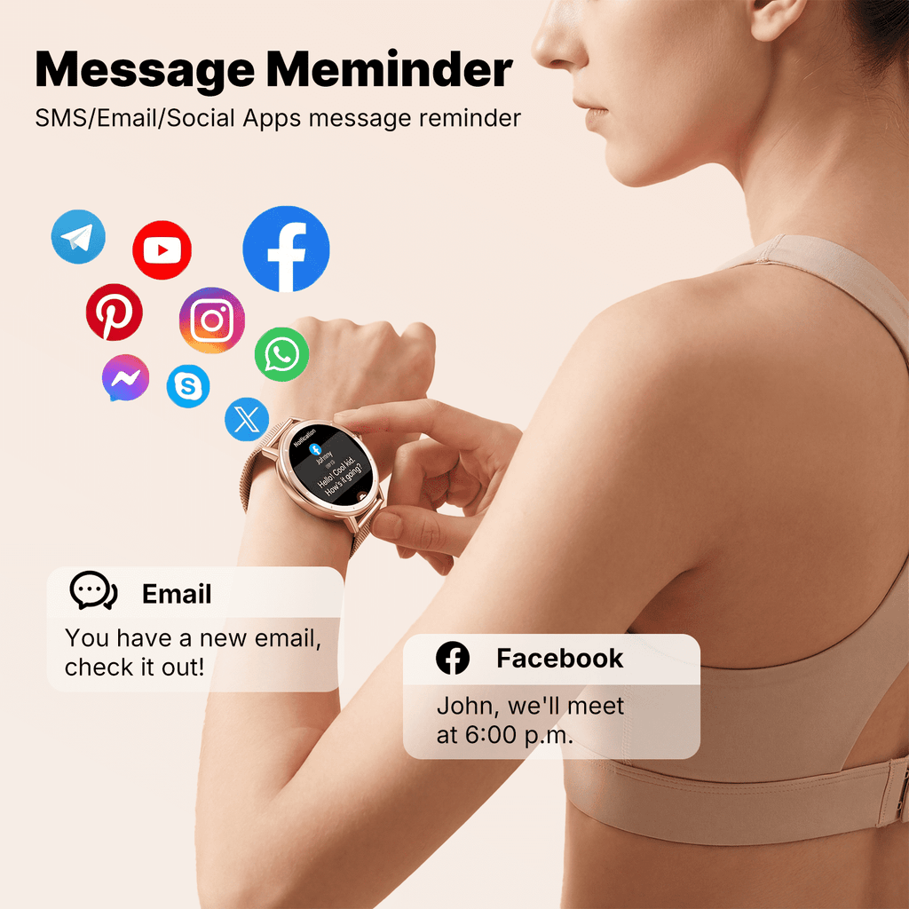 Smart Watch for Women Android/iPhone Devices, IP68 Waterproof Fitness