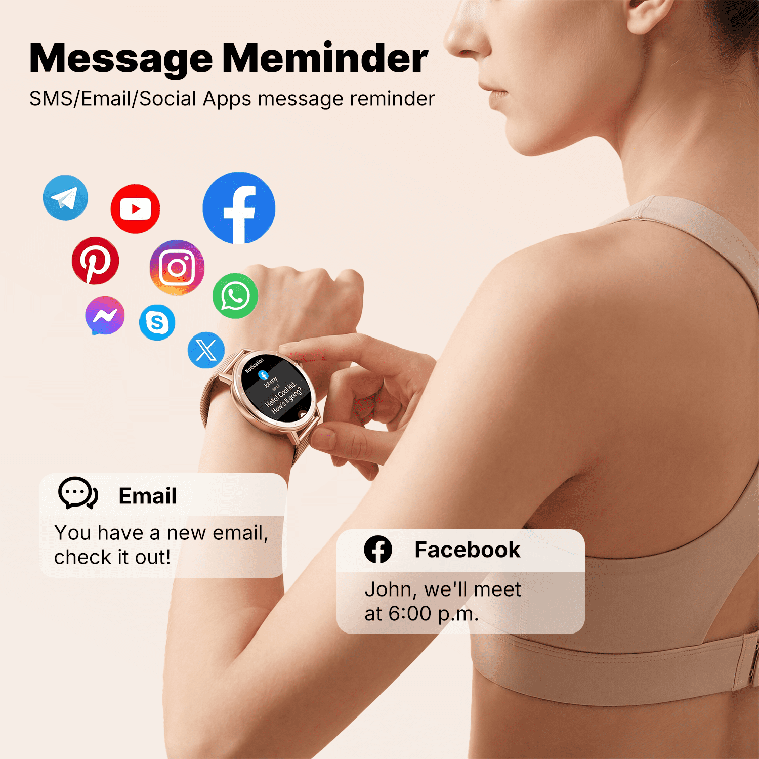 Smart Watch for Women Android/iPhone Devices, IP68 Waterproof Fitness