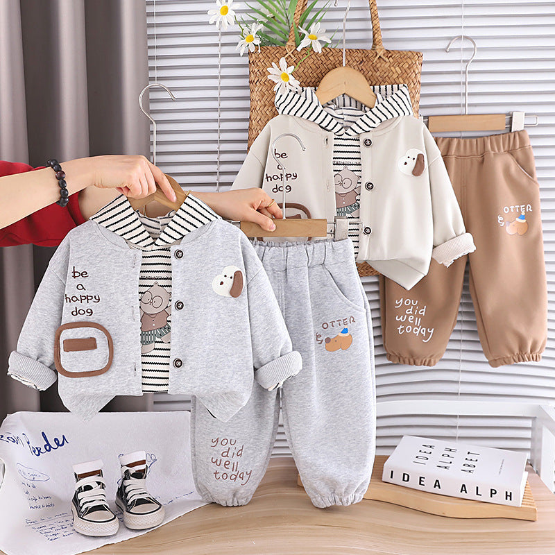 Cardigans hoodies baby and children's three piece set