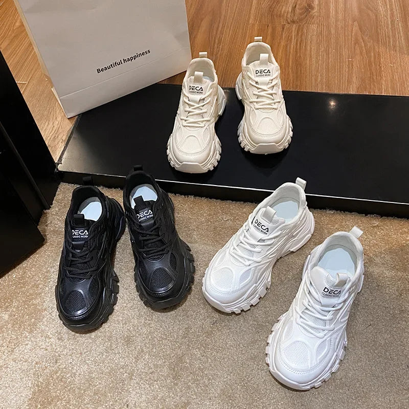 Versatile Thick soled Dad Shoes for Girls New Student White Shoes
