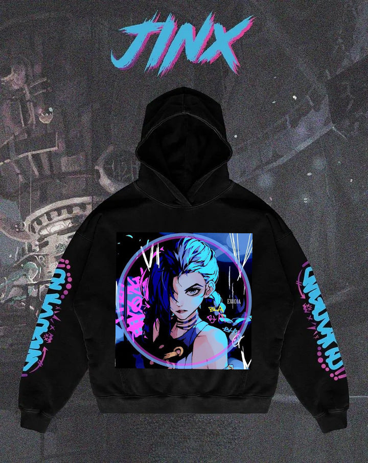 Popular Arcane League Jinx Graphic Hoodies All Anime Charact