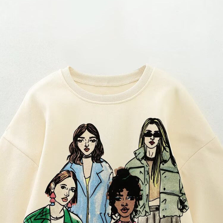 Girls' printed pattern T-shirt for women's clothing