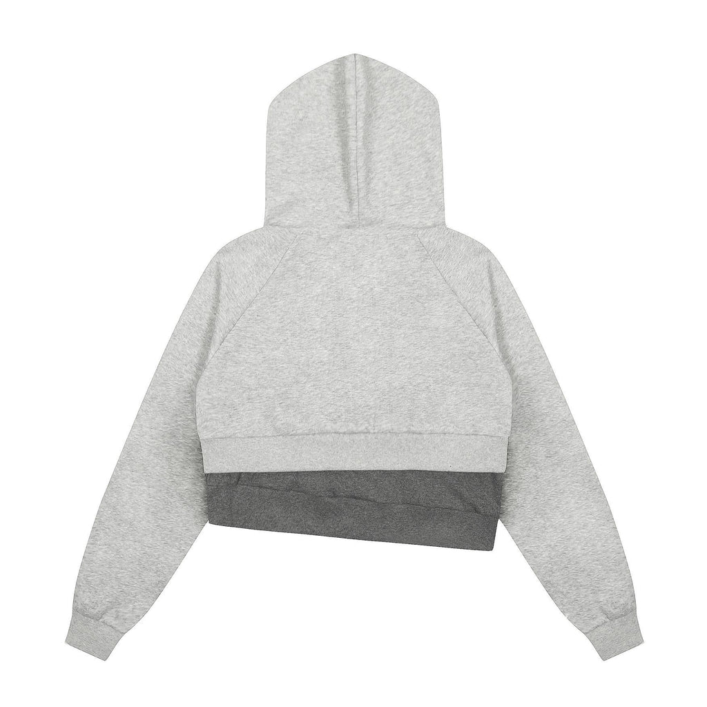 Two short hooded hoodies with fake letters