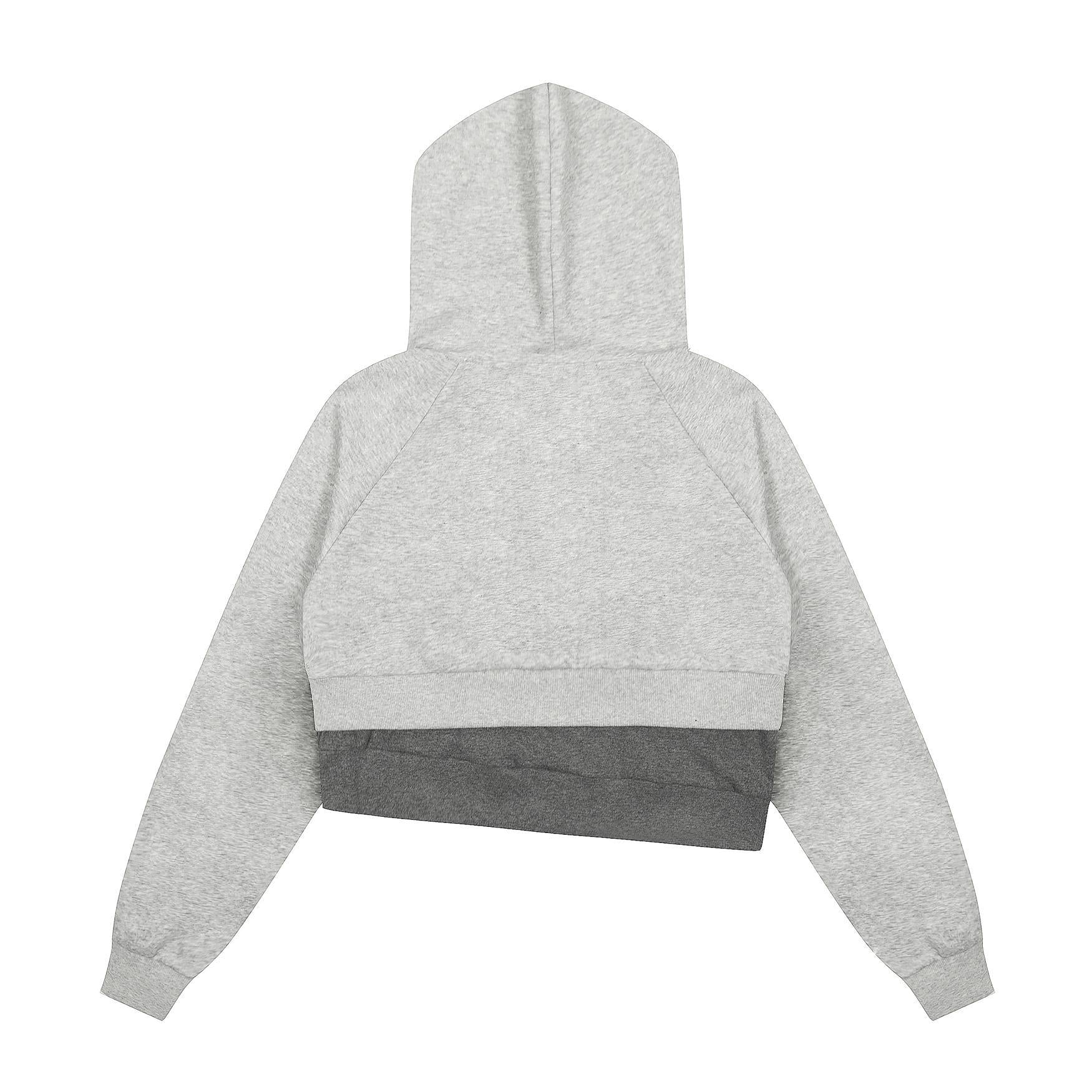 Two short hooded hoodies with fake letters