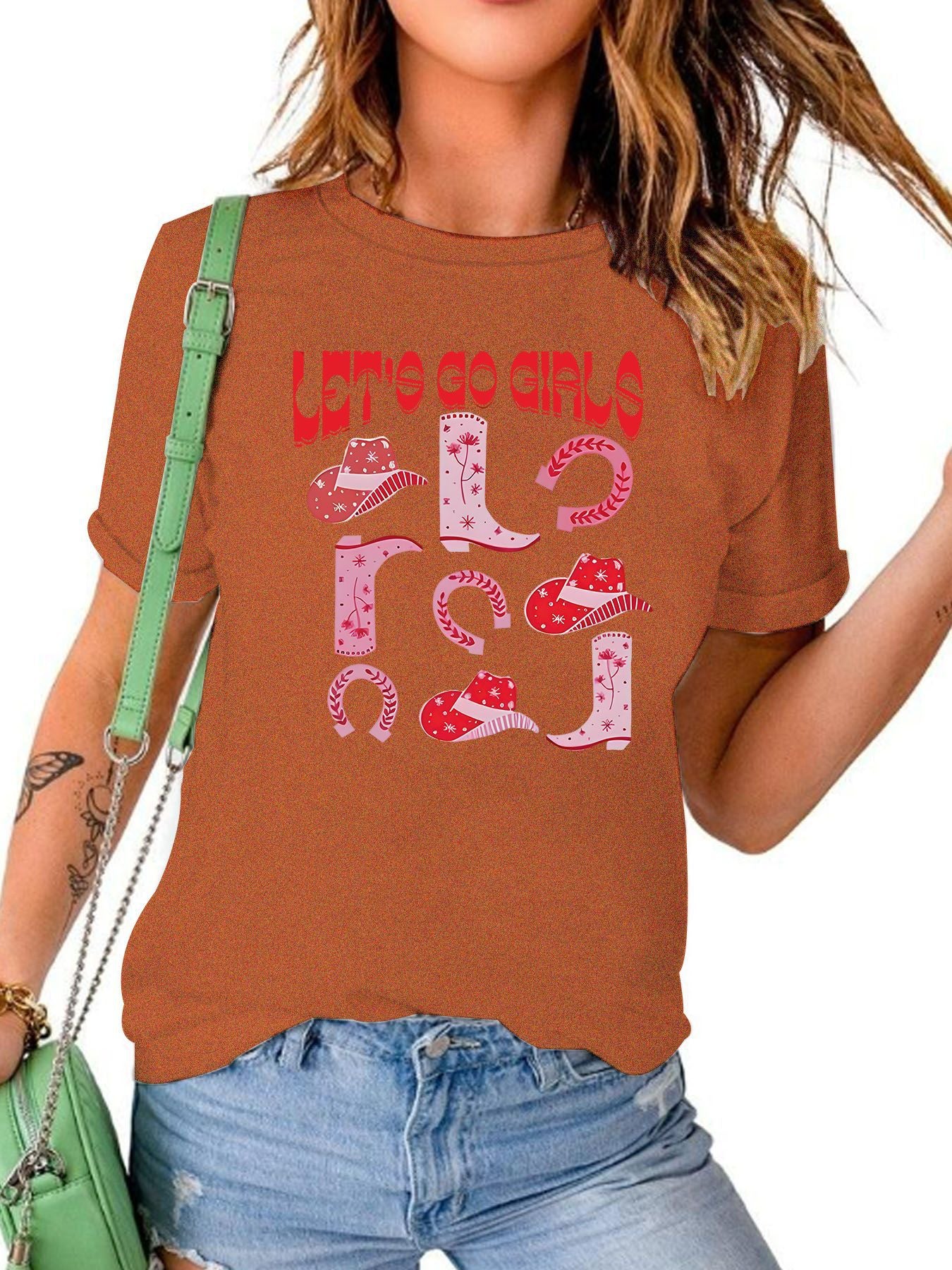 GIRLS pattern short sleeved shirt