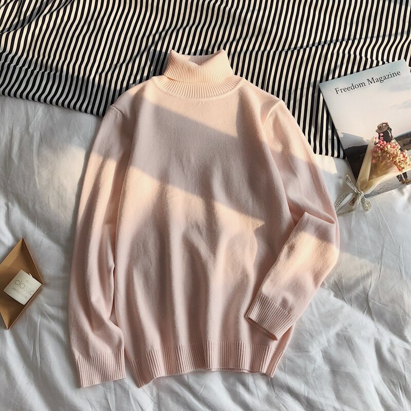 Male Sweater Men's Winter Pullover Turtle Neck  Jumper White Mens Knitwear Pull Homme Turtleneck Sweater Christmas Cotton black