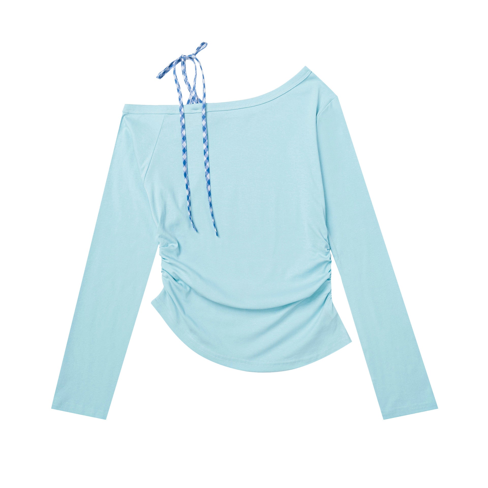 Strap off shoulder long sleeved T-shirt for girls