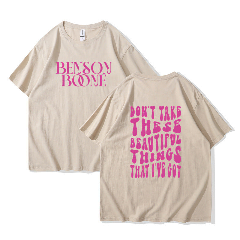 Benson Boone Boys and Girls Printed Crew Neck T-Shirt