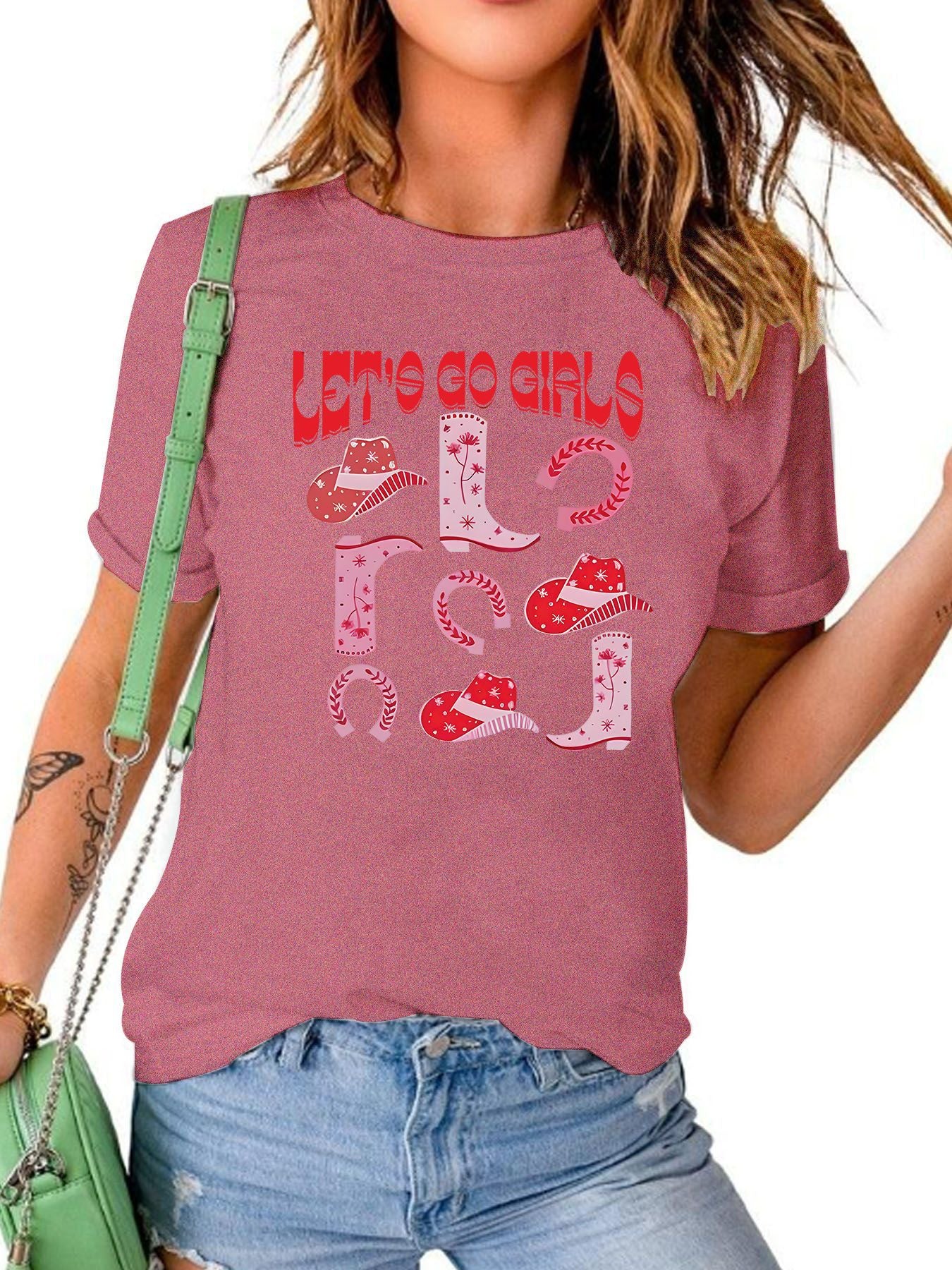 GIRLS pattern short sleeved shirt