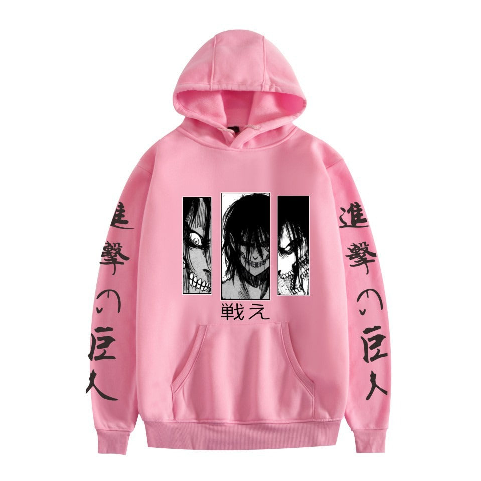 Spring and Autumn Hooded Hoodies Attack Giant's Hot Selling Surrounding Print Pullover Men's and Women's Hoodies