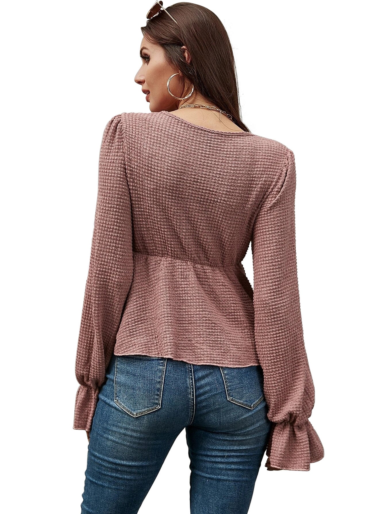 Spring And Summer New Products Plus Size Women's Solid Color V Neck Women's Top All Match T-Shirt
