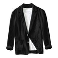 Leisure Thin Mens Fashion Suits Solid Color Lapels Buttons Suits Jackets And Tops British Style Linen Blended Coat Party Wear
