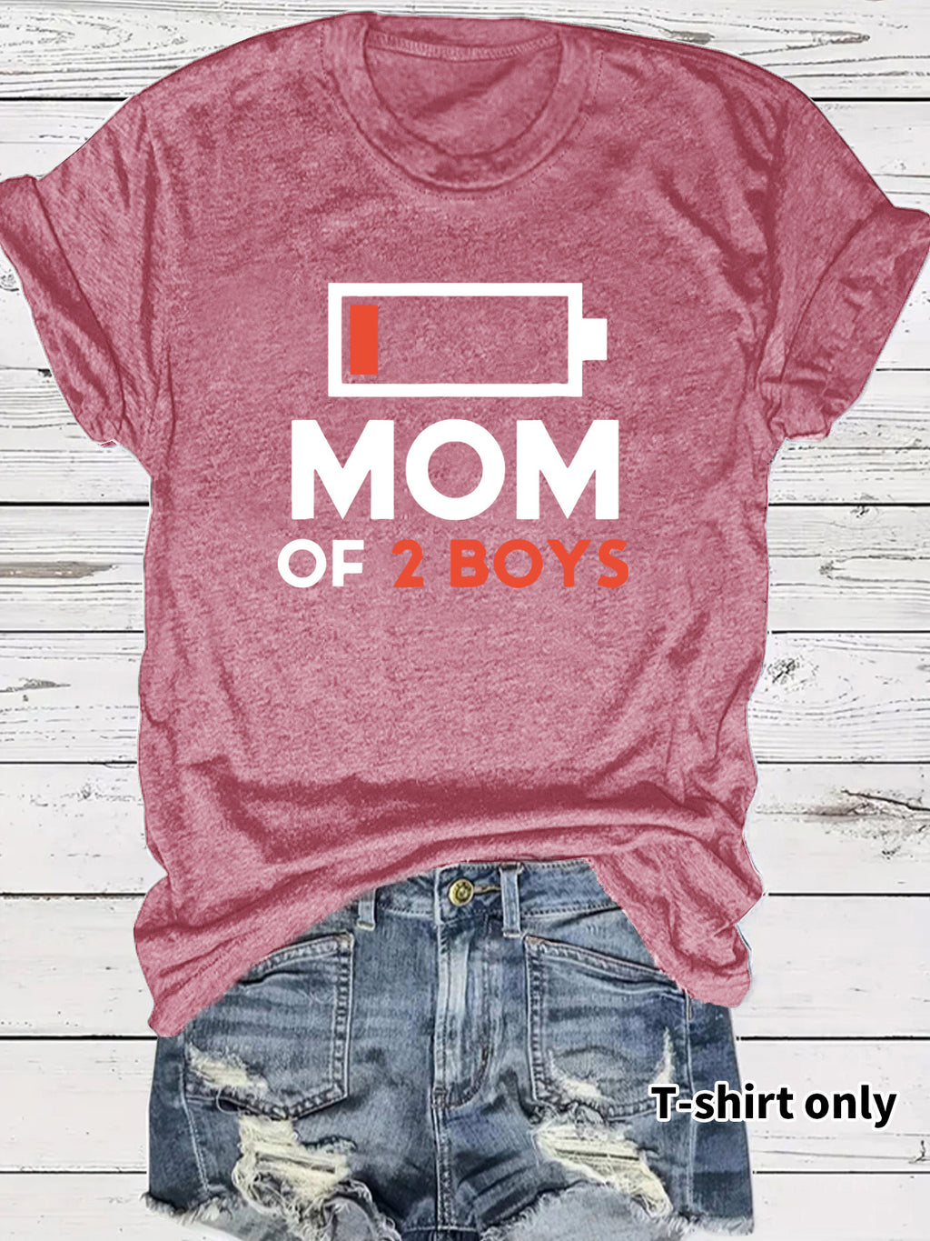 Two boys' mothers wearing t-shirts