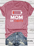 Two boys' mothers wearing t-shirts
