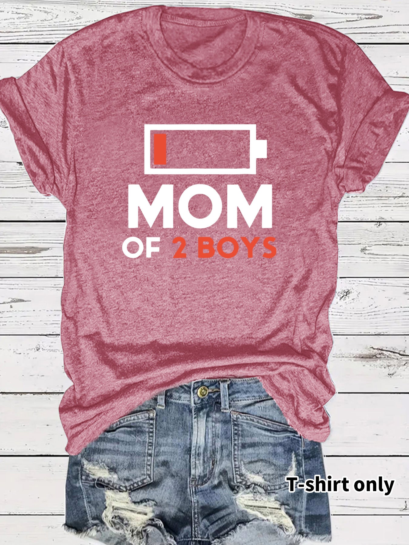 Two boys' mothers wearing t-shirts
