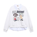 Fun cartoon print splicing fake two POLO collar hoodies