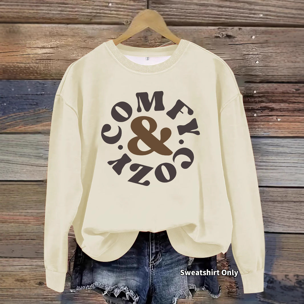 Round neck hoodie with female letters