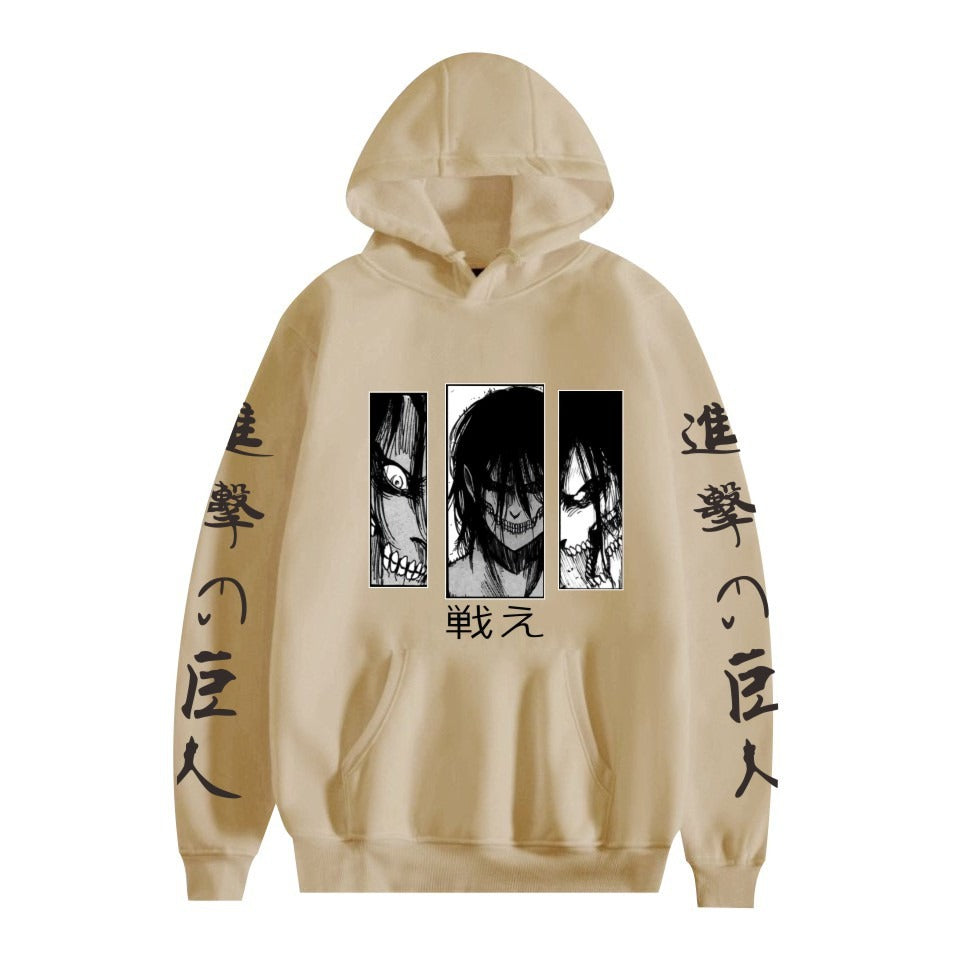 Spring and Autumn Hooded Hoodies Attack Giant's Hot Selling Surrounding Print Pullover Men's and Women's Hoodies
