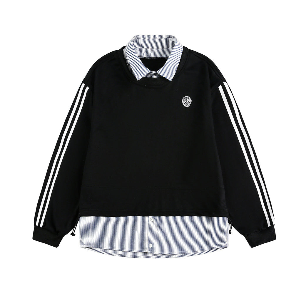 Fake two sports hoodies