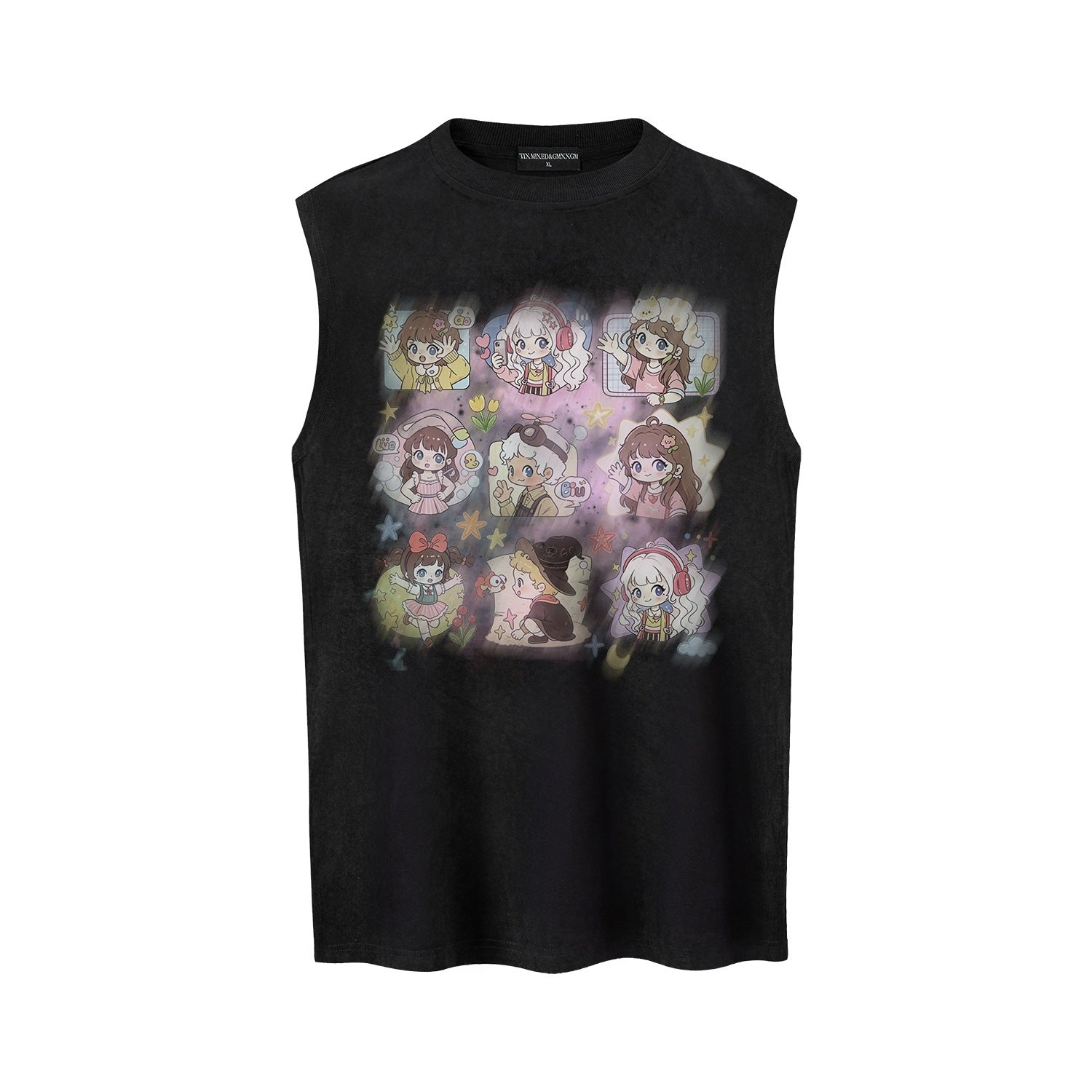 Q-version girls' printed vest