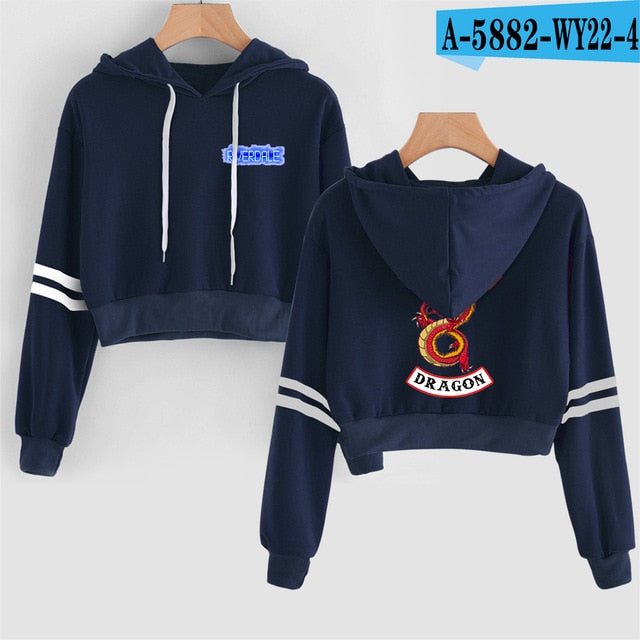 Women Sexy Crop Top Hoodies RIVERDALE Southside Serpent Print harajuku Casual Hoodies Sweatshirts