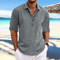 Casual Loose Long Sleeve Henley Shirt for Teen Boys Fashionable Comfortable Home Wear Top