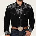 New Print Shirt Vintage Style Cardigan Polo Collar Mens Shirt Spring Autumn Daily Casual Shirt