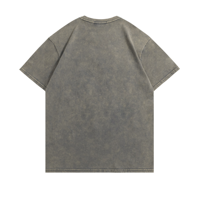 Creative pentagram cloth embroidered short sleeved T shirt boys ins fashion brand summer casual wash worn half sleeve shirt