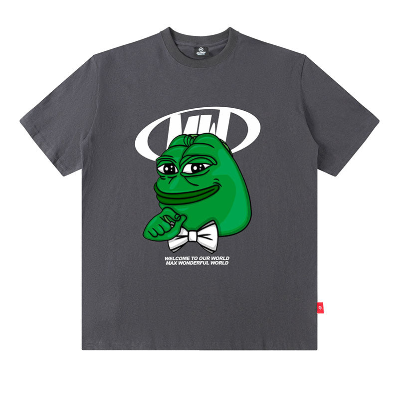 American Retro Short Sleeve T-Shirt for Teen Boys Hip Hop Letter Print Summer Pure Cotton Loose Half Sleeve Tee