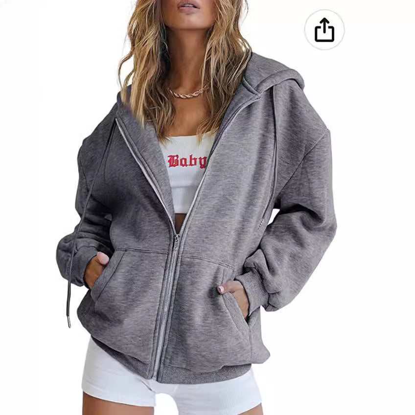Cute Hooded Sweatshirt for Boys and Girls, Oversized Athletic Jacket with Drawstring Closure for Teens, Casual Fall Outerwear
